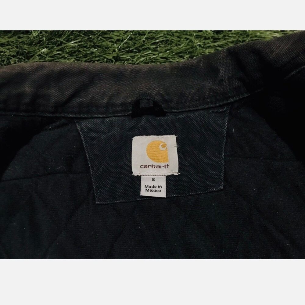 RARE Carhartt Vintage Leather Patch Jacket - Brown Men's S - Picture 6 of 10